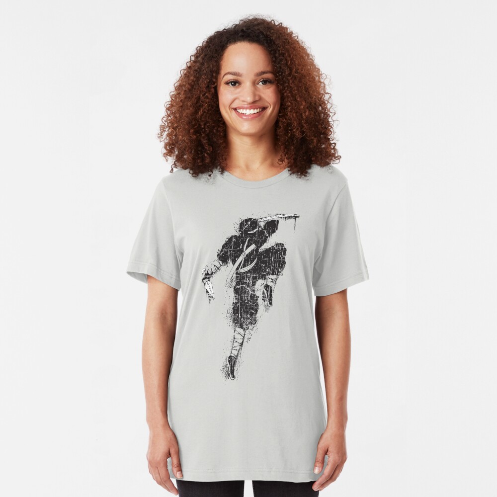 Ninja Swords Shinobi Japanese Print Slim Fit T-Shirt