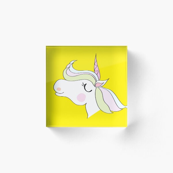 cute unicorn cartoon design Acrylic Block
