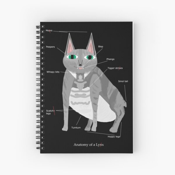 Lynx (with text) Spiral Notebook