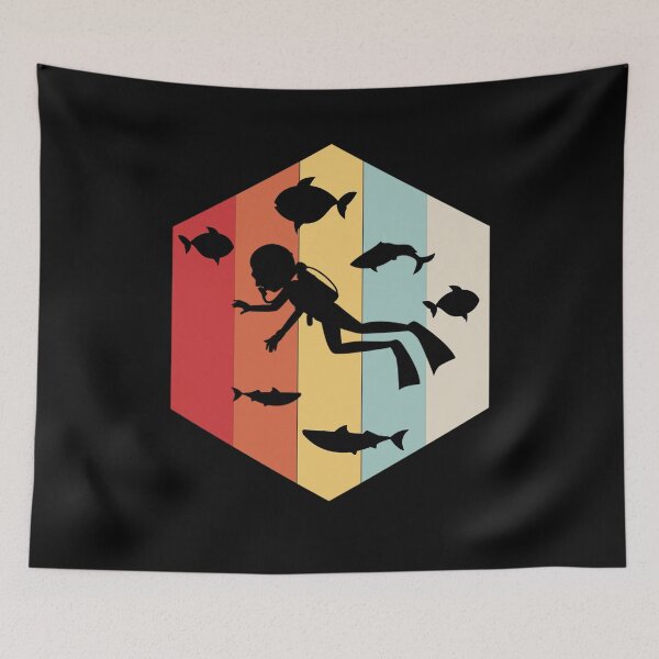 Item preview, Retro Scuba Diver Silhouette  designed and sold by Whynot123.
