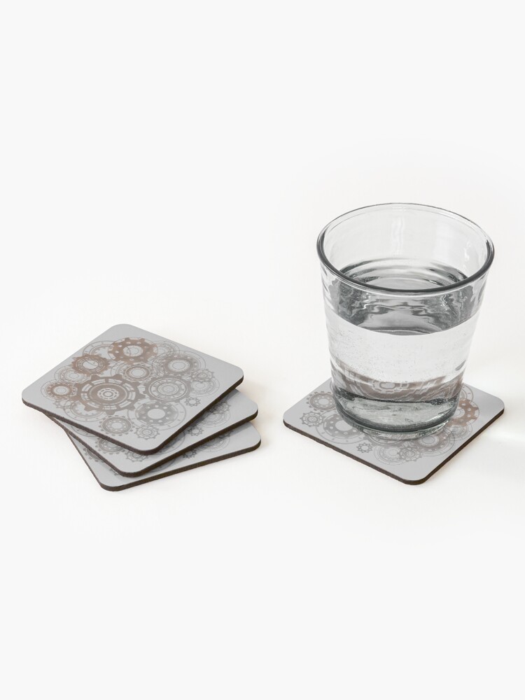 Alternate view of Steampunk Gears Cogs Clockwork Print Coasters (Set of 4)