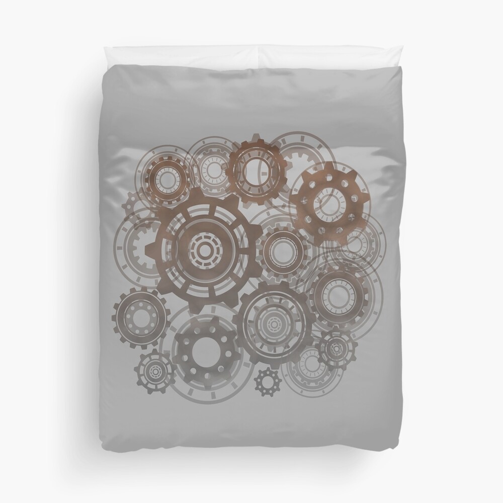 Steampunk Gears Cogs Clockwork Print Duvet Cover
