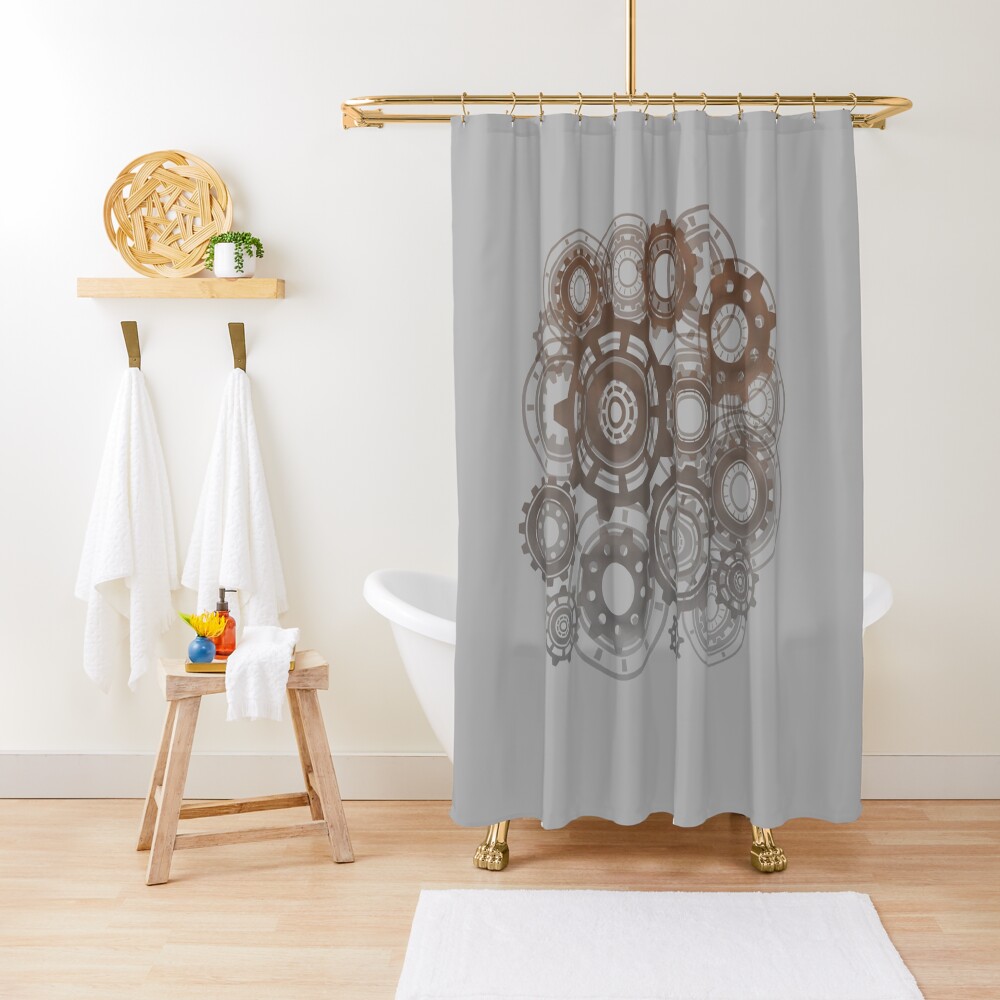 Steampunk Gears Cogs Clockwork Print Shower Curtain
