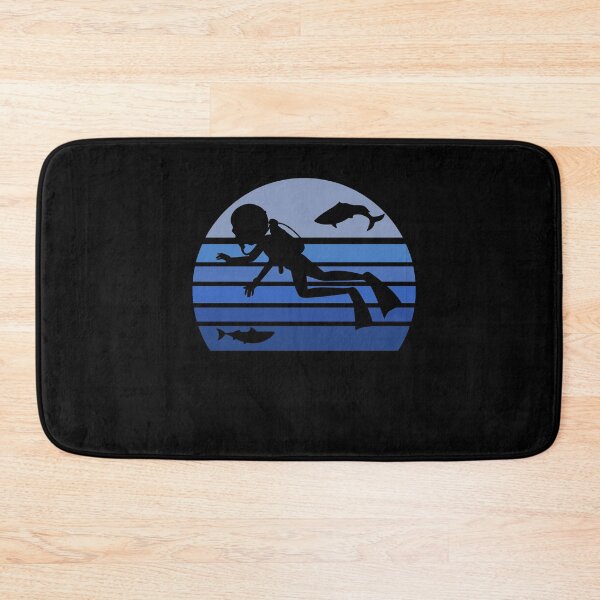 Item preview, Retro Blue Scuba Diving Silhouette designed and sold by Whynot123.