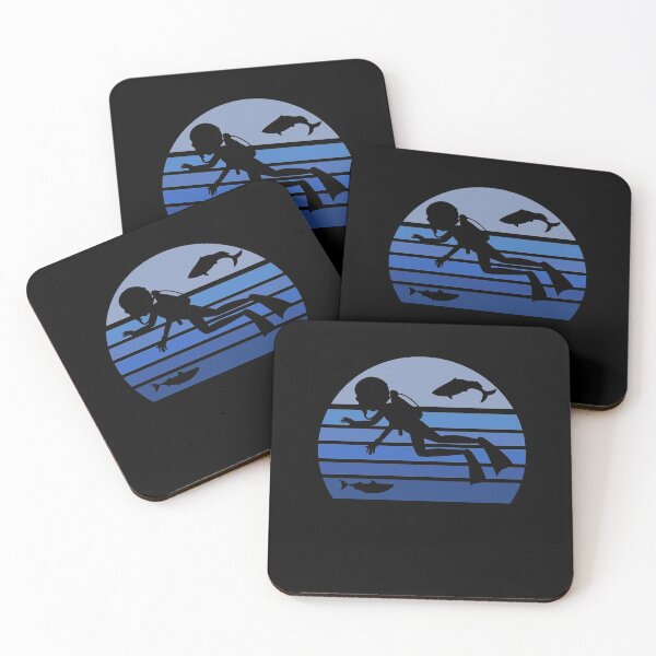 Item preview, Retro Blue Scuba Diving Silhouette designed and sold by Whynot123.