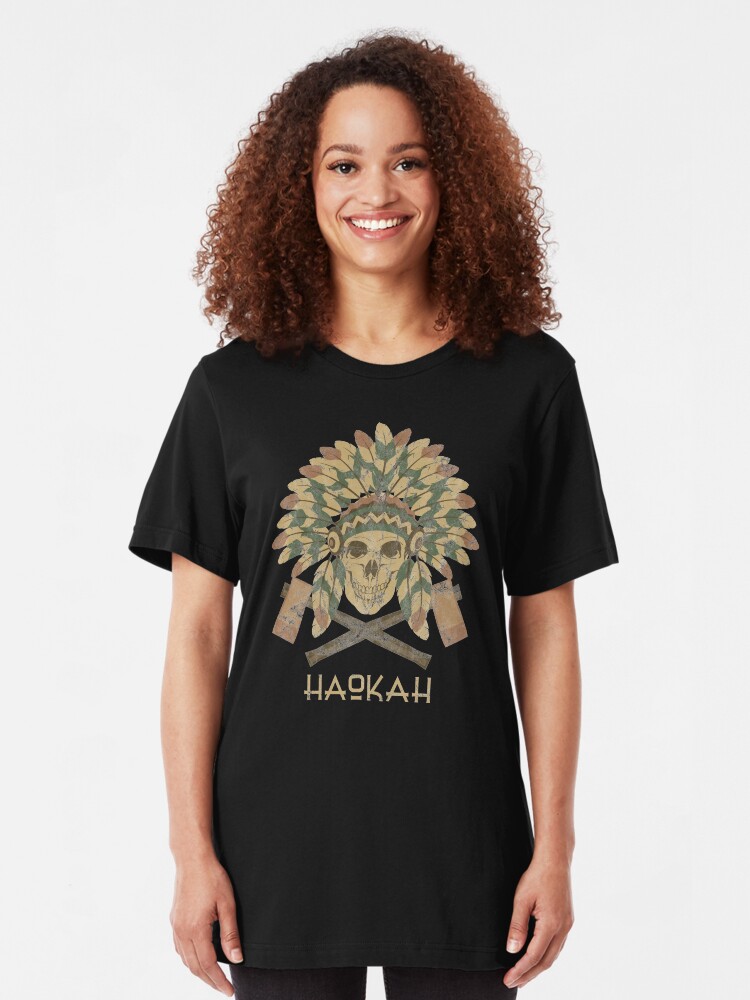 Alternate view of Haokah Empath Native American Sacred Clown Slim Fit T-Shirt