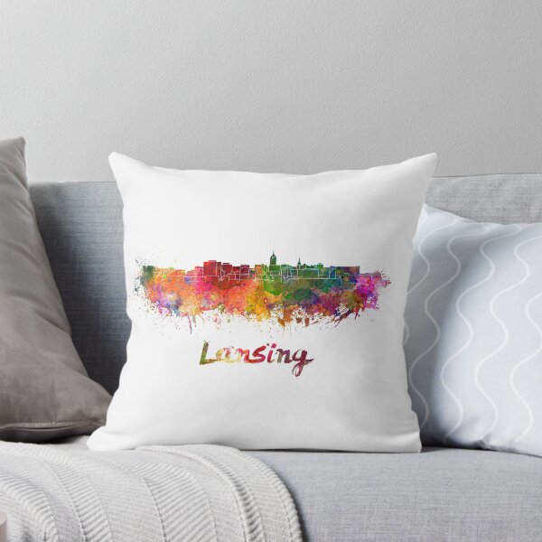 Item preview, Lansing skyline in watercolor designed and sold by paulrommer.