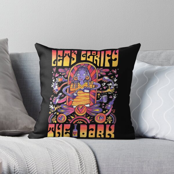 Psychedelic Dark Beer Poster Throw Pillow