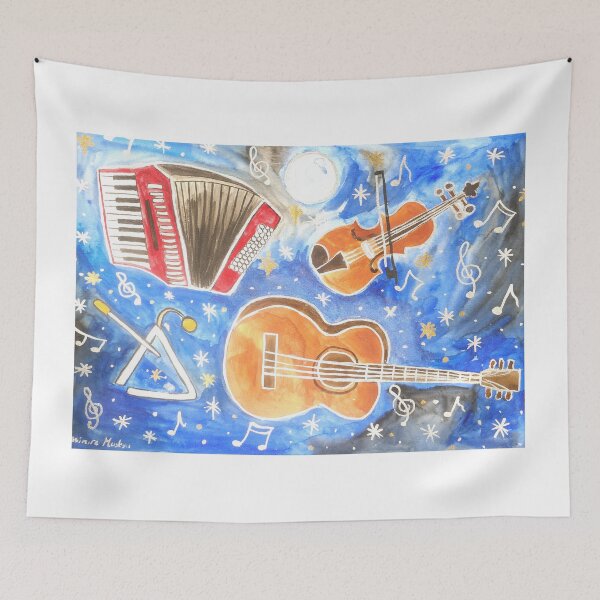 Item preview, Musical Instruments in a Stary Sky designed and sold by Casimirasart.