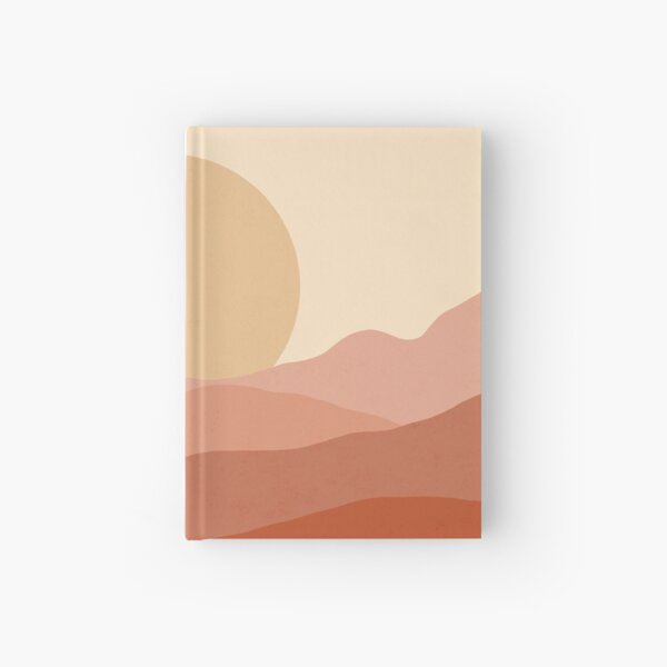 Minimalist Landscape Earth Tones Design | muted tones Hardcover Journal