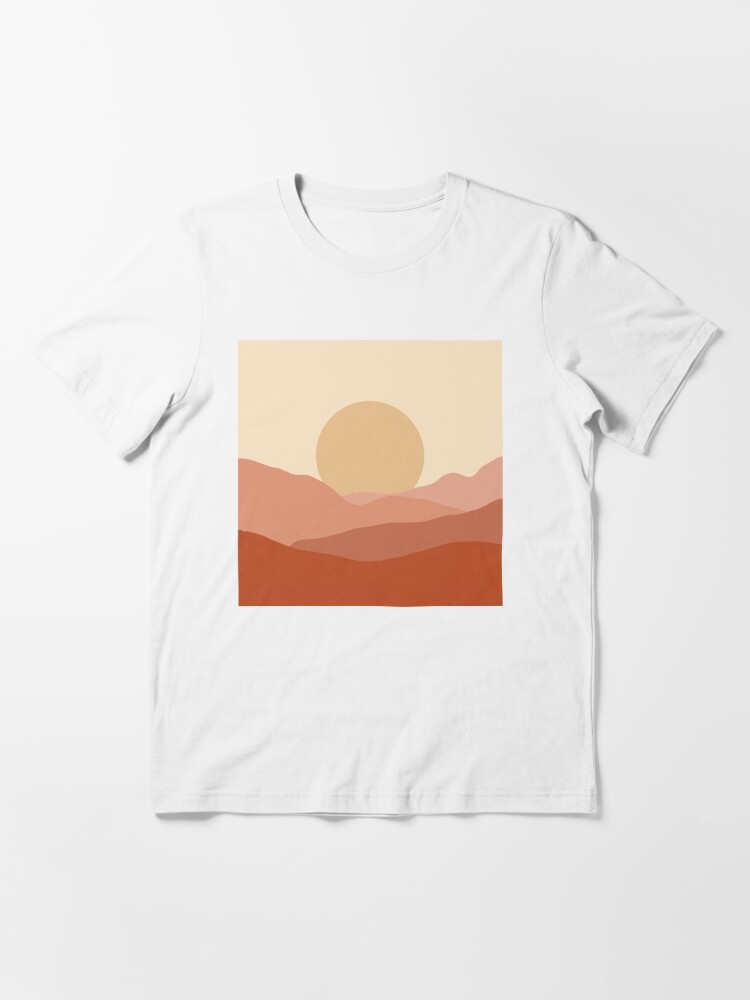 Boho Sunset T-shirt Minimalist Landscape Abstract Mountain 