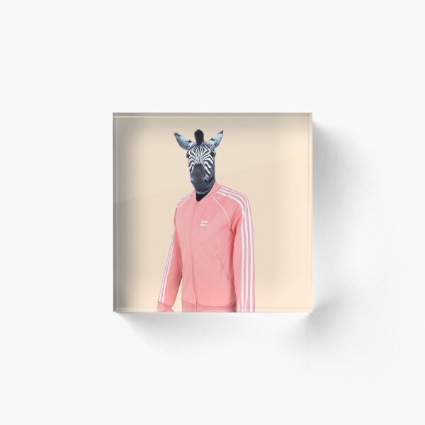 Pink zebra Acrylic Block