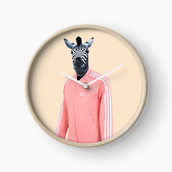 Pink zebra Clock