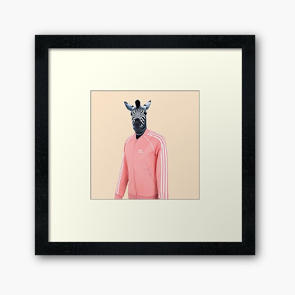 Pink zebra Framed Art Print