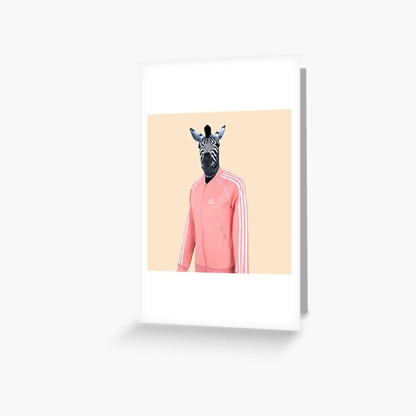 Pink zebra Greeting Card