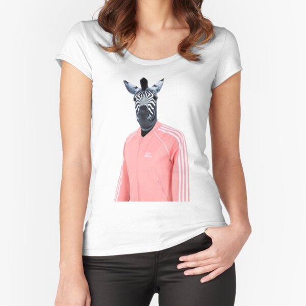 Pink zebra Fitted Scoop T-Shirt