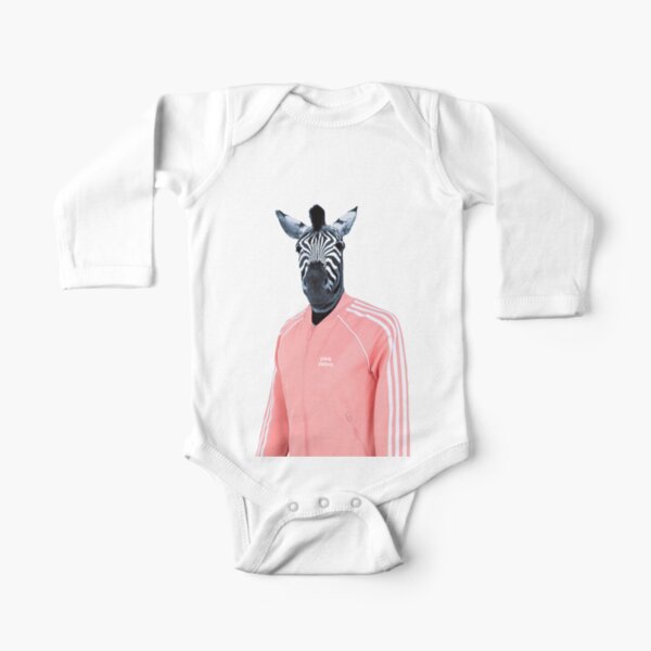 Pink zebra Long Sleeve Baby One-Piece