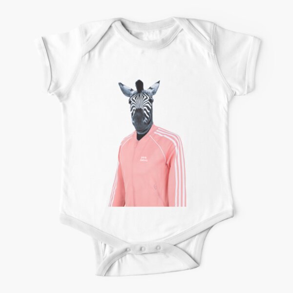 Pink zebra Short Sleeve Baby One-Piece