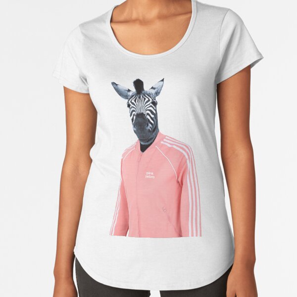 Pink zebra Premium Scoop T-Shirt