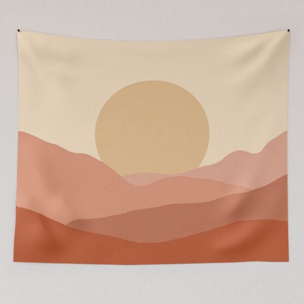 Item preview, Minimalist Landscape Earth Tones Design | muted tones designed and sold by trajeado14.