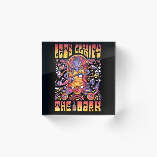 Psychedelic Dark Beer Poster Acrylic Block