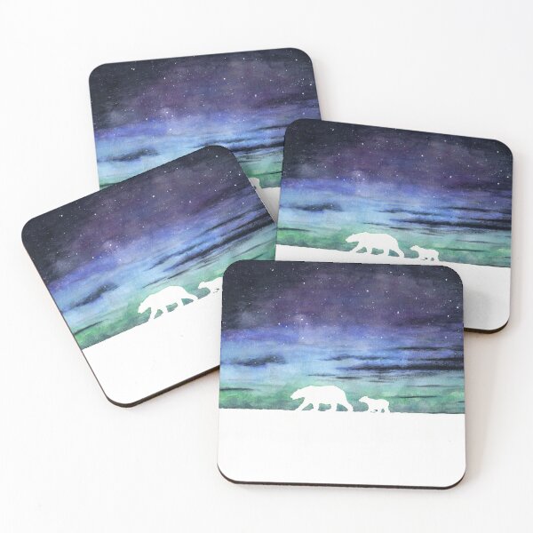 Item preview, Aurora borealis and polar bears (light version) designed and sold by savousepate.