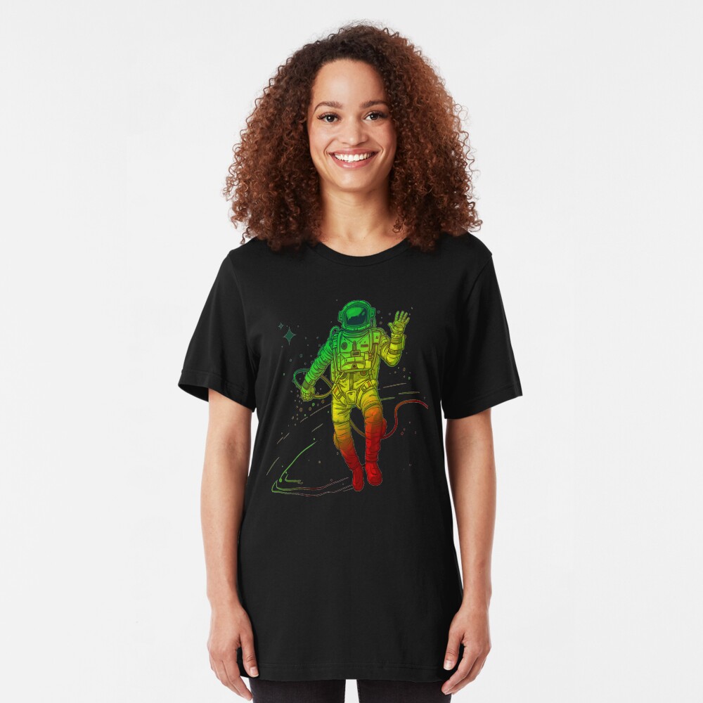 Rasta Dreads Reggae Jamaica Ethiopian Flag Roots Space Man Slim Fit T-Shirt
