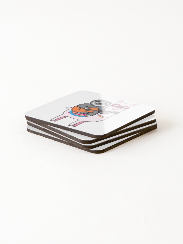 Alternate view of Sloth guitar llama Coasters (Set of 4)