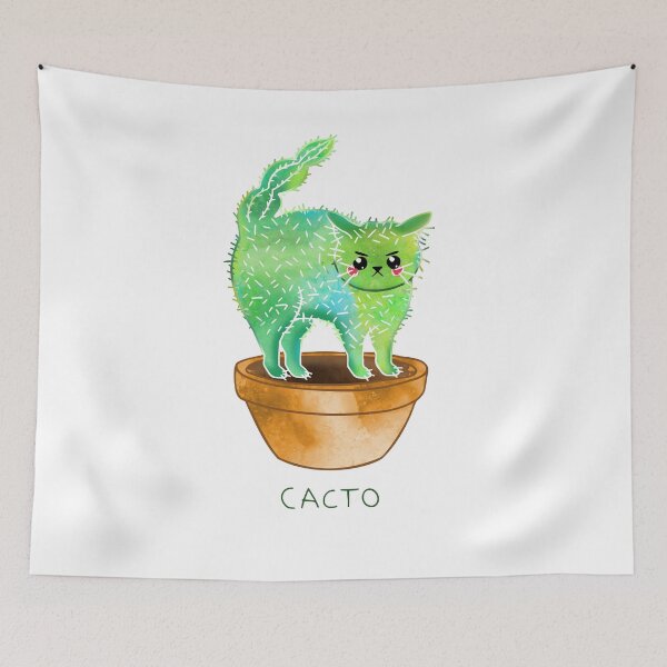 Item preview, watercolor cacto (cactus cat) designed and sold by FandomizedRose.