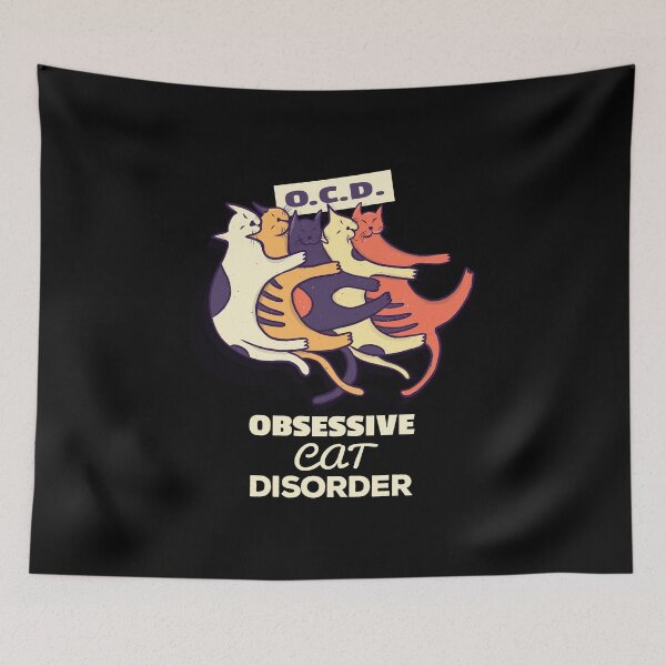 Aperçu de l'œuvre Trouble obsessionnel du chat OCD créée et vendue par KoolMoDee.
