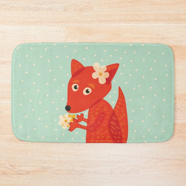 Item preview, Cute Fox With Flowers designed and sold by Boriana Giormova.