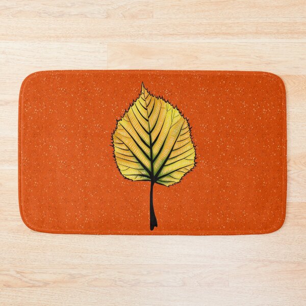 Item preview, Yellow Linden Leaf On Orange | Decorative Botanical Art designed and sold by Boriana Giormova.