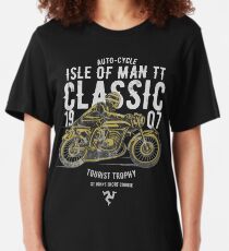 Isle Of Man TT Racing Manx Classic Vintage 3 Legs Flag Road Race Classic Slim Fit T-Shirt
