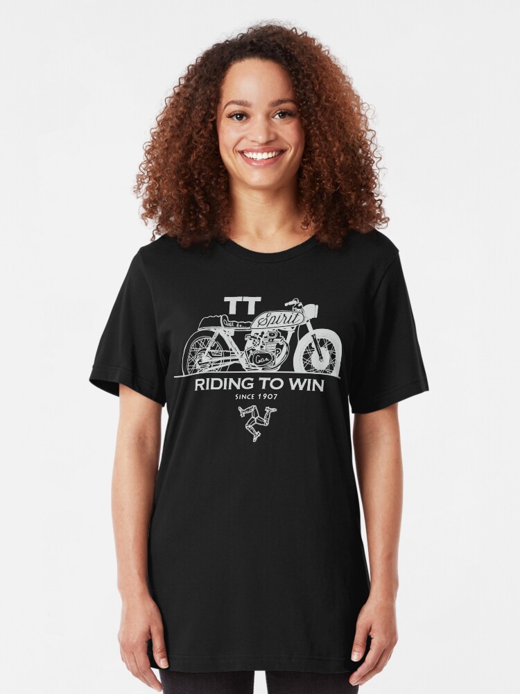 Alternate view of Isle Of Man Manx TT Racing Spirit Of The Racers Tourist Trophy Biker Races Graphic Slim Fit T-Shirt