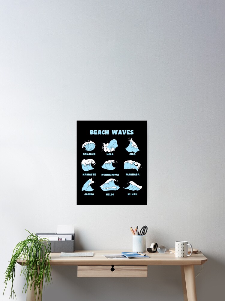 Thumbnail 2 of 3, Poster, Beach Wave Languages designed and sold by KoolMoDee.