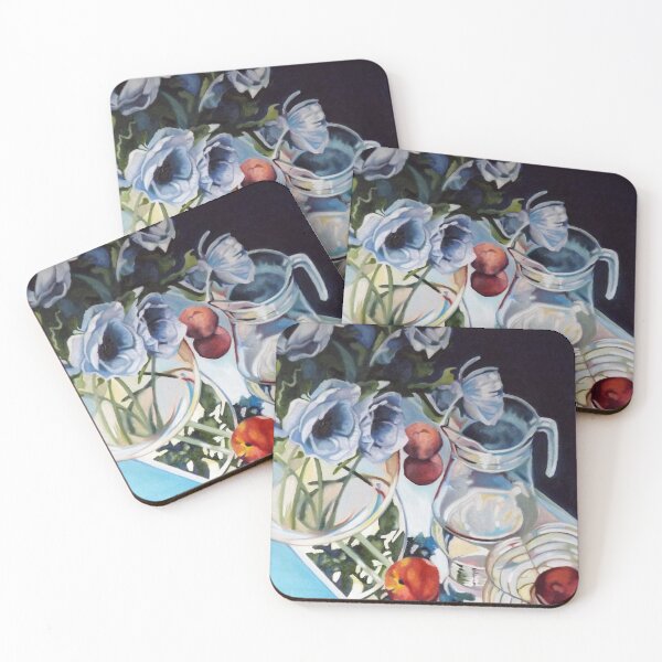 Item preview, Glass Reflections with Anemones and nectarines designed and sold by LouisaJSimpson.