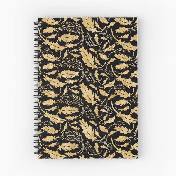 Item preview, Elegant Gold Leaf Lover Pattern On Black designed and sold by UniQueensShop.