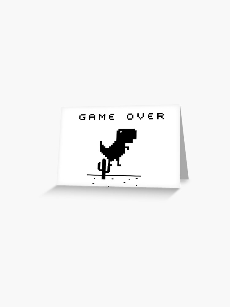 Chrome Dinosaur Game TRex Cactus Nightlife | Greeting Card