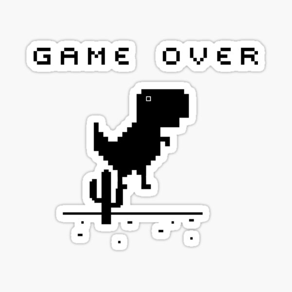 no internet dinosaur game Sticker for Sale by SWGAVA