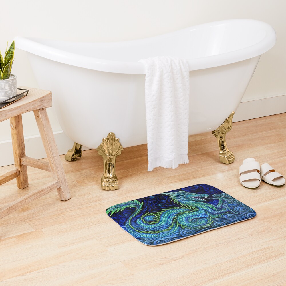Chinese Azure Dragon Bath Mat