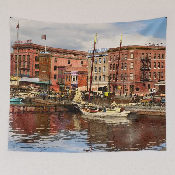 Item preview, City - Baltimore MD - Pratt St - Beer and More 1906 (Left half) designed and sold by Mike Savad Photography.