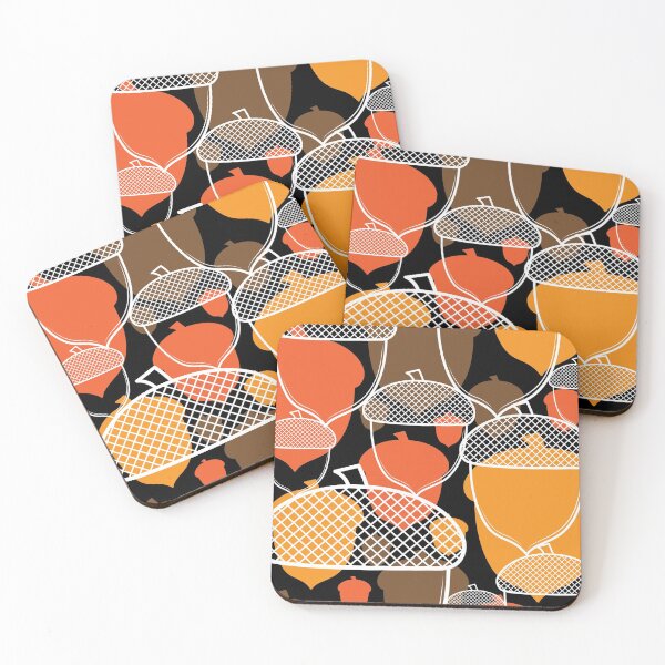 Item preview, Autumn Acorn Abstract Design (Black) designed and sold by Zethinova.