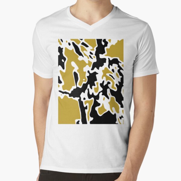 Mustard Abstract V-Neck T-Shirt