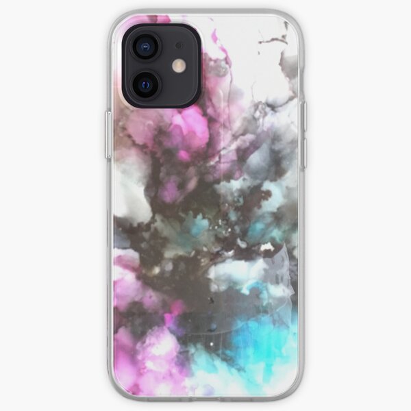 Puff of Smoke in Pink and Turquoise iPhone Soft Case