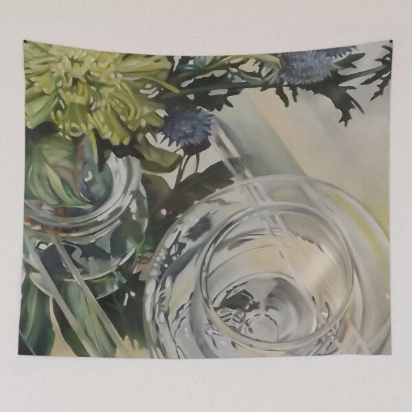 Item preview, Glass Reflections with thistles designed and sold by LouisaJSimpson.