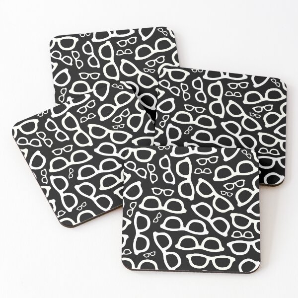Item preview, Smart Glasses Pattern (white on black) designed and sold by XOOXOO.