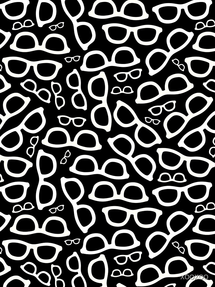 Smart Glasses Pattern (white on black) by XOOXOO