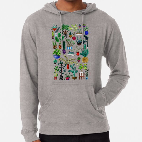 I Want All the Plants Watercolor Painting Lightweight Hoodie