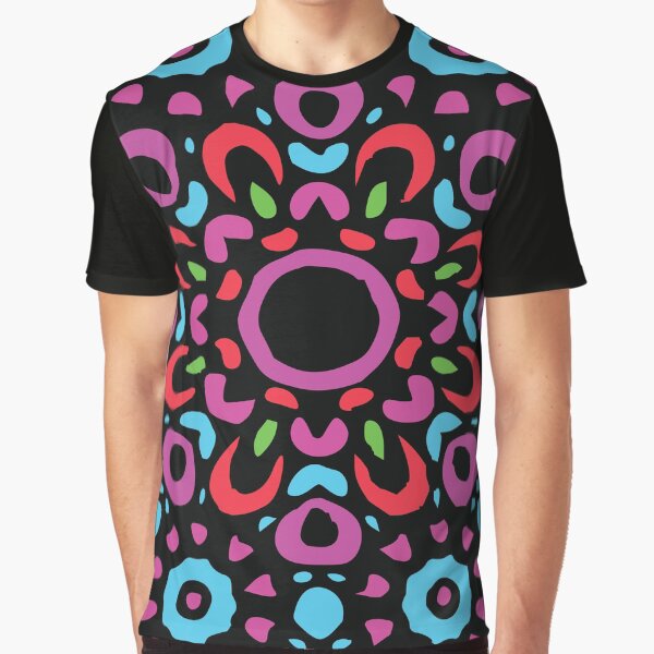 Floral Abstract Multi Colour Mandala 1 Graphic T-Shirt
