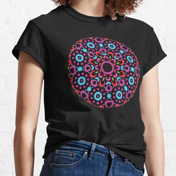 Floral Abstract Multi Colour Mandala 1 Classic T-Shirt